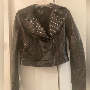 TRF Zara leather studded jacket